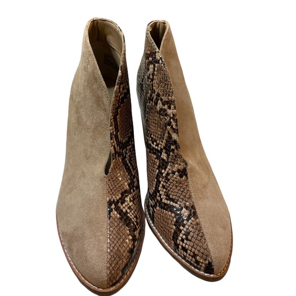 COCONUTS BY MATISSE Hunny Half & Half Sueded/Snakeskin Print Ankle Booties SZ 8 - Picture 6 of 13